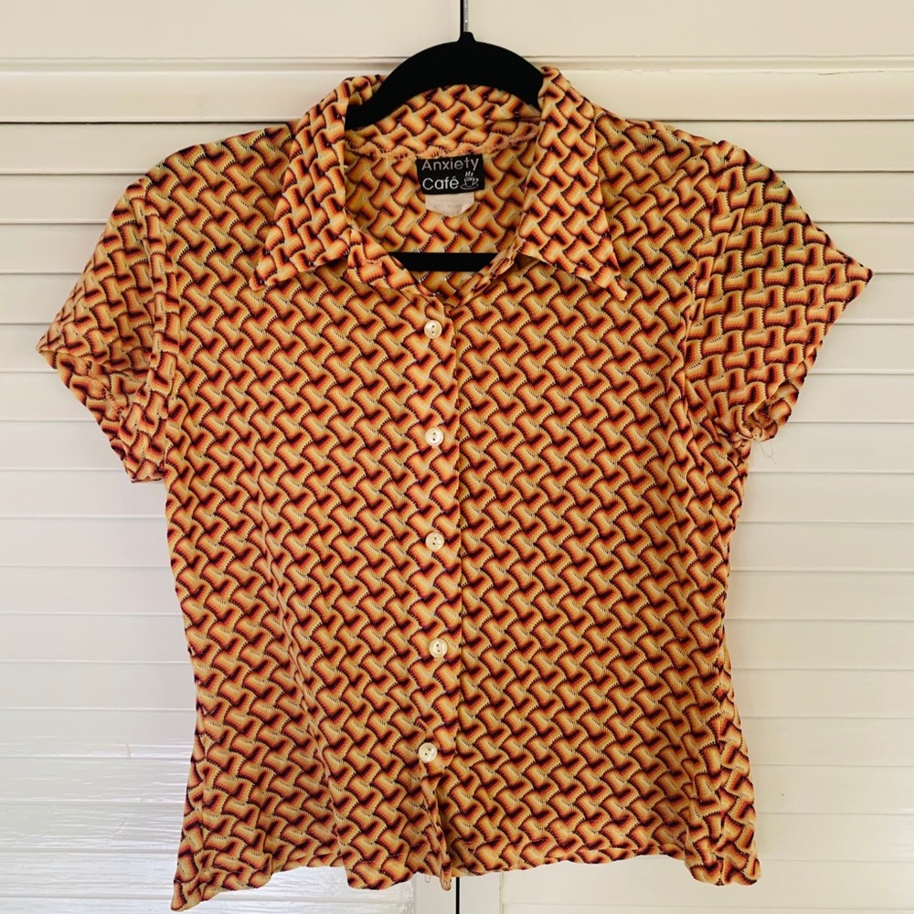 Vintage 90s Cropped Anxiety Cafe Top.